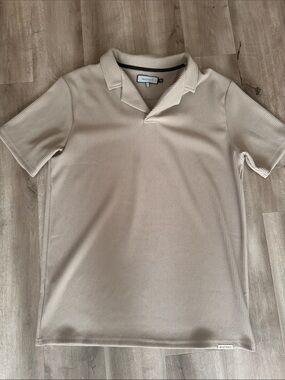MAUVAISE Men's Sand Ribbed Knit Polo